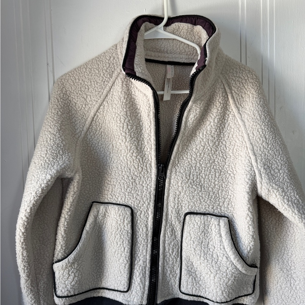 Free People Women's Cream Sherpa Jacket